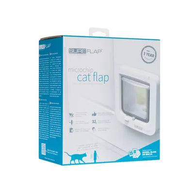 SureFlap Microchip Cat Flap – White Selective Entry Cat Door
