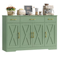 Homfa 55.1" Farmhouse Sideboard Storage Cabinet with 3 Drawers & 4 Doors – Green