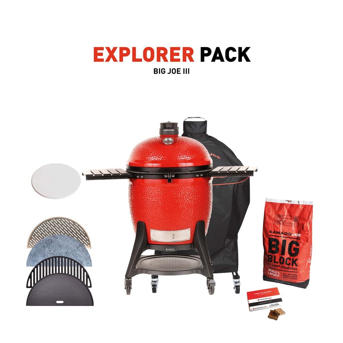 Big Joe III Charcoal Grill With Explorer Pack