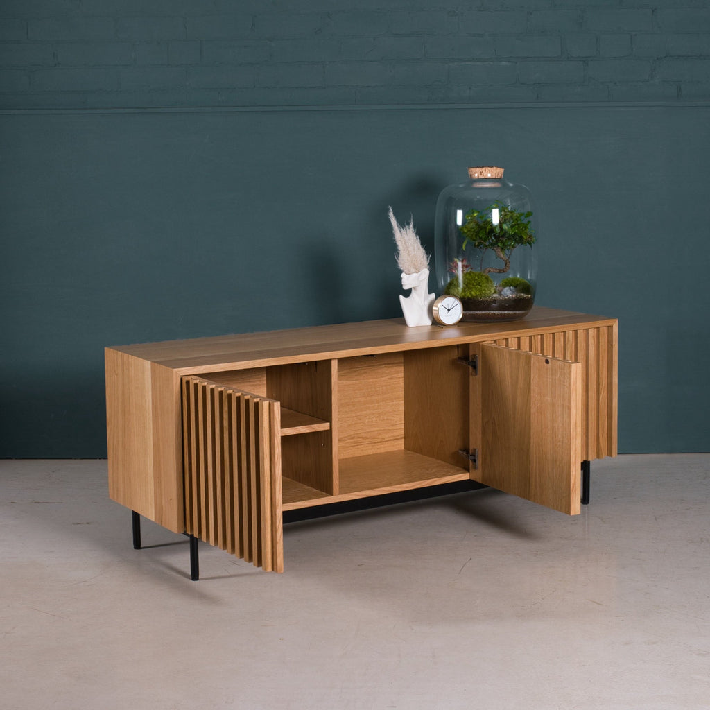 Fluted Oak Cabinet
