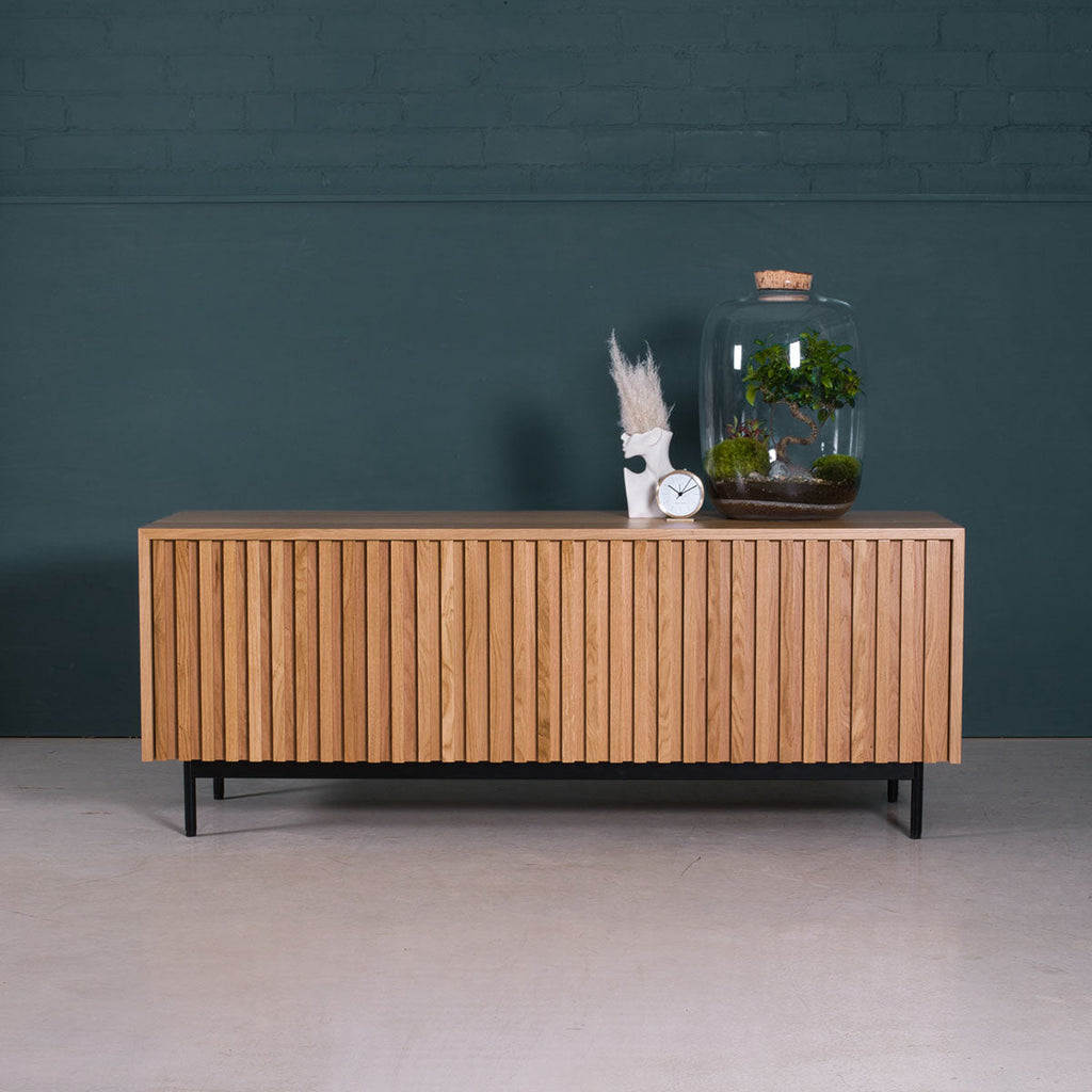 Fluted Oak Cabinet