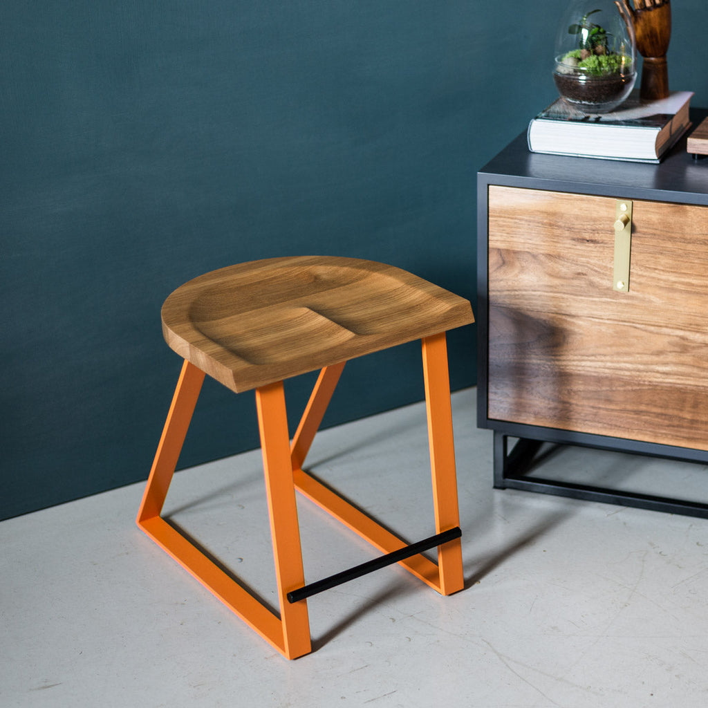 Oak Dining Stool, Angle