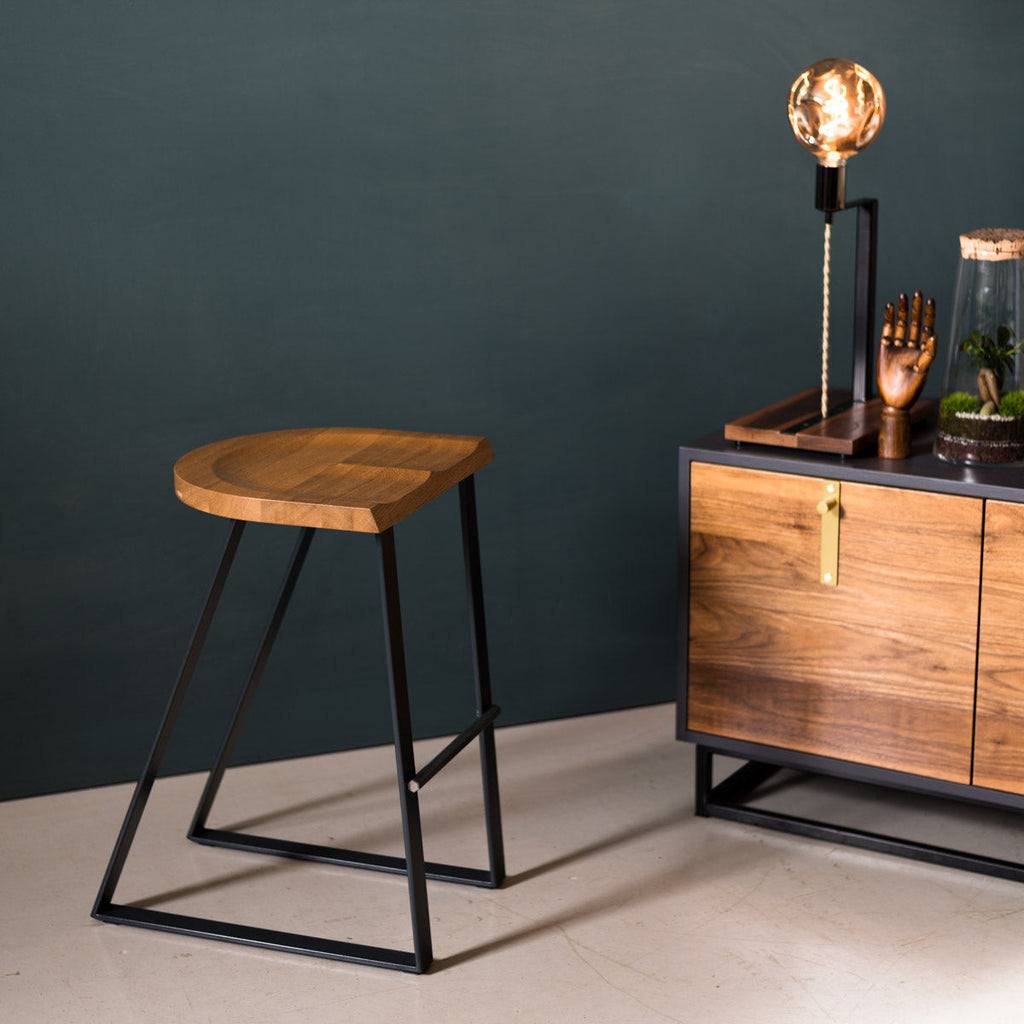 Oak Counter Stool, Angle