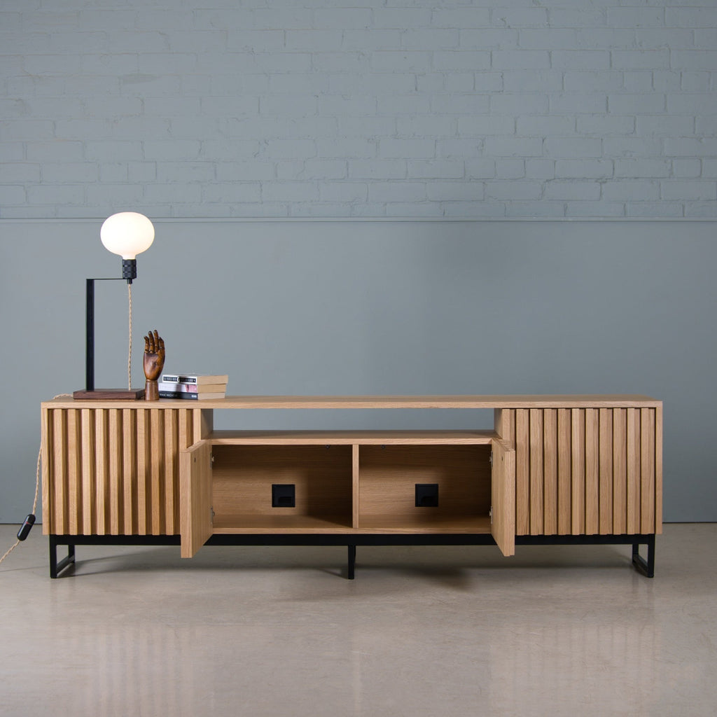 Fluted Oak TV Unit