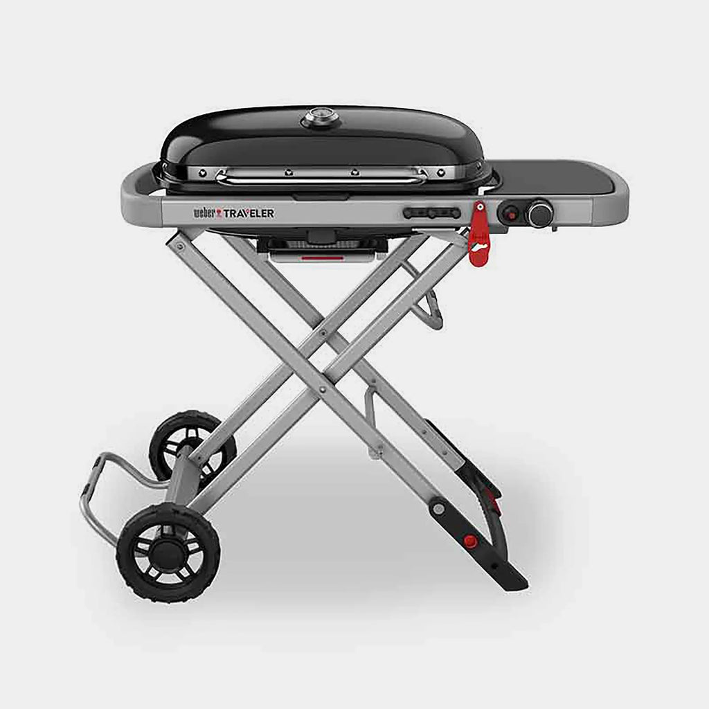Weber Traveler Portable Gas BBQ with Folding Cart – Black