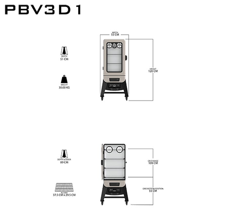 PBV3D1 Digital Electric Vertical Smoker